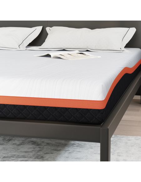 Materasso Bianco e Nero 180 x 200 cm Tessuto Jacquard