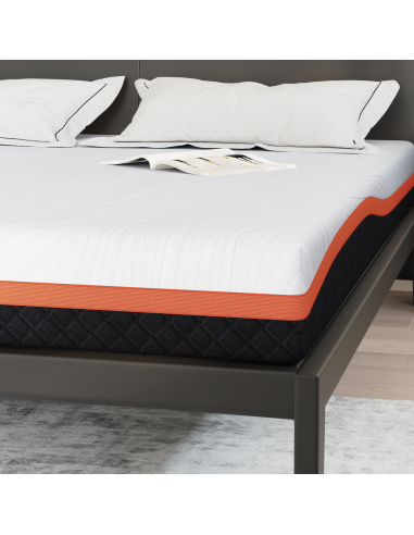 Materasso Bianco e Nero 200 x 200 cm Tessuto Jacquard