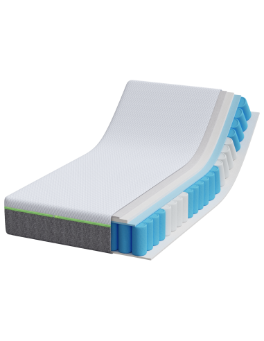 Materasso Bianco e Grigio 80 x 160 cm Tessuto Jacquard