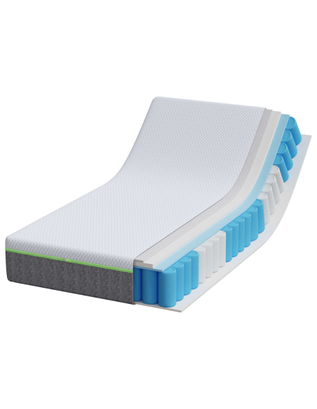 Materasso Bianco e Grigio 80 x 160 cm Tessuto Jacquard