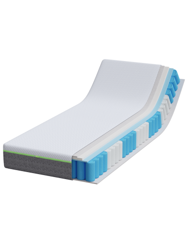 Materasso Bianco e Grigio 70 x 200 cm Tessuto Jacquard