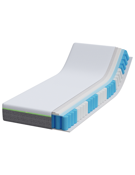 Materasso Bianco e Grigio 80 x 200 cm Tessuto Jacquard