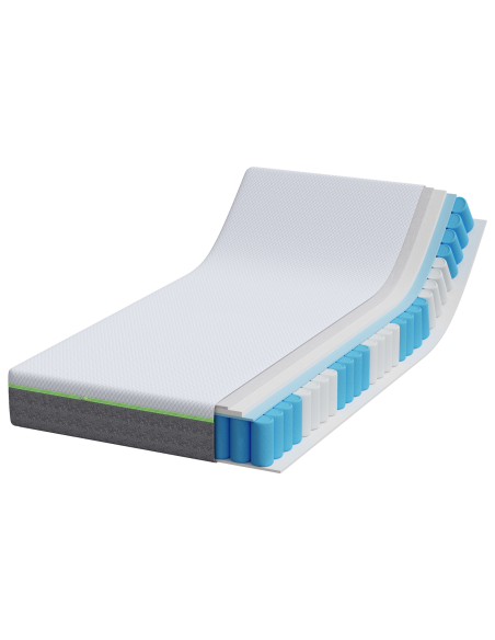 Materasso Bianco e Grigio 90 x 190 cm Tessuto Jacquard