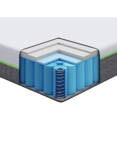 Materasso Bianco e Grigio 90 x 200 cm Tessuto Jacquard