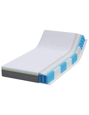 Materasso Bianco e Grigio 90 x 200 cm Tessuto Jacquard