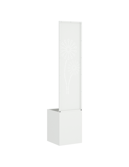 Vaso da Giardino con Pannello Decorativo Bianco 32 x 140 cm