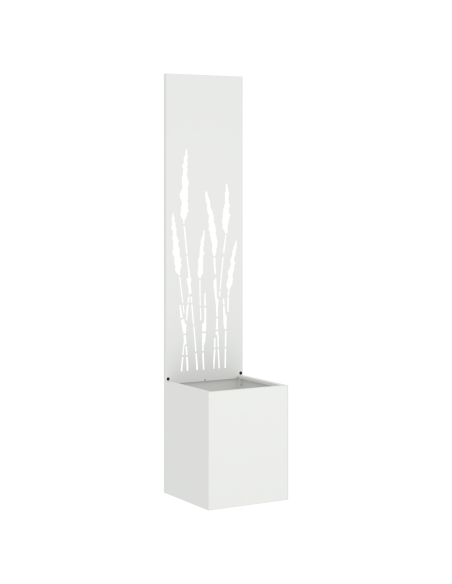 Vaso da Giardino con Pannello Decorativo Bianco 32 x 140 cm