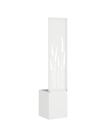 Vaso da Giardino con Pannello Decorativo Bianco 32 x 140 cm