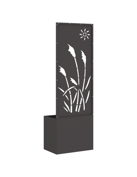 Vaso da Giardino con Pannello Decorativo Nero 50 x 140 cm