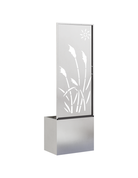 Vaso da Giardino con Pannello Decorativo Argento 50 x 140 cm