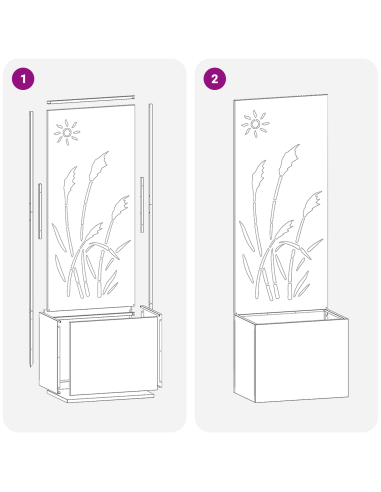 Schermo per privacy in giardino Traforo Argento 50 x 140 cm