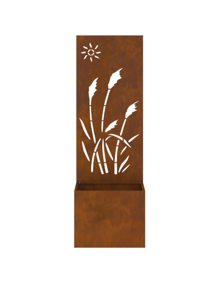 Vaso da Giardino con Pannello Decorativo Ruggine 50 x 140 cm