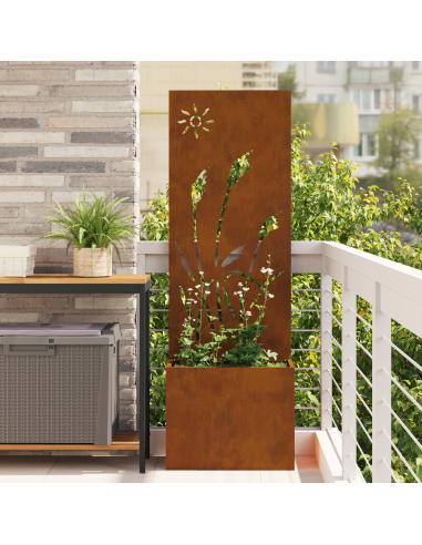 Schermo per privacy in giardino Traforo Ruggine 50 x 140 cm