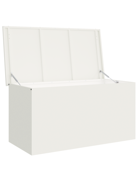 Scatola di Stoccaggio Esterno Bianco 100 x 50,5 x 50 cm Acciaio