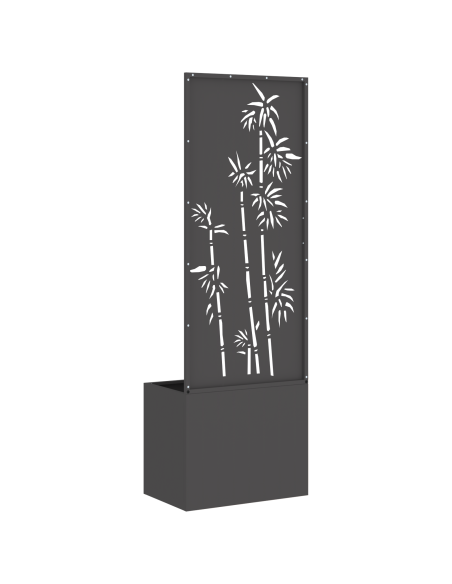 Vaso da Giardino con Pannello Decorativo Nero 50 x 140 cm