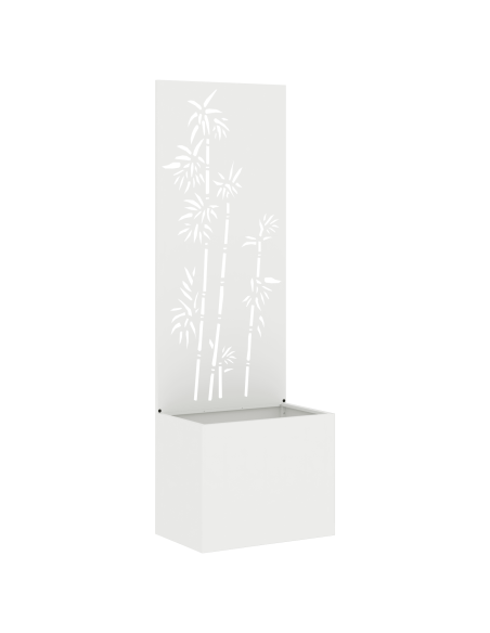 Vaso da Giardino con Pannello Decorativo Bianco 50 x 140 cm