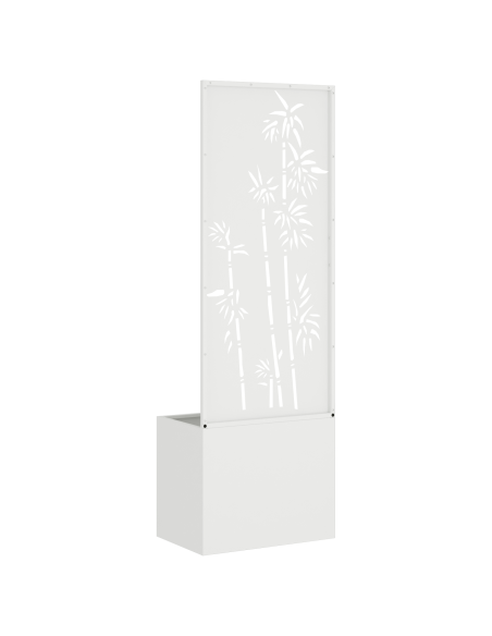 Vaso da Giardino con Pannello Decorativo Bianco 50 x 140 cm