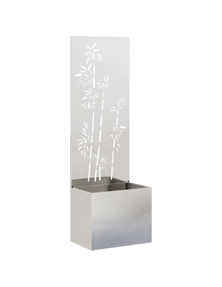 Vaso da Giardino con Pannello Decorativo Argento 50 x 140 cm