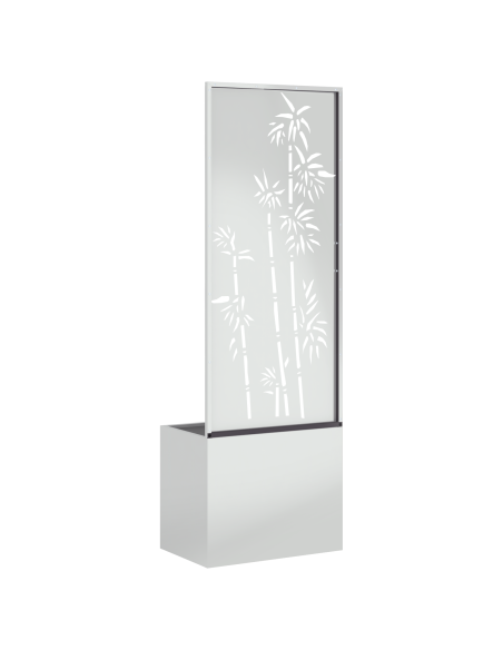 Vaso da Giardino con Pannello Decorativo Argento 50 x 140 cm