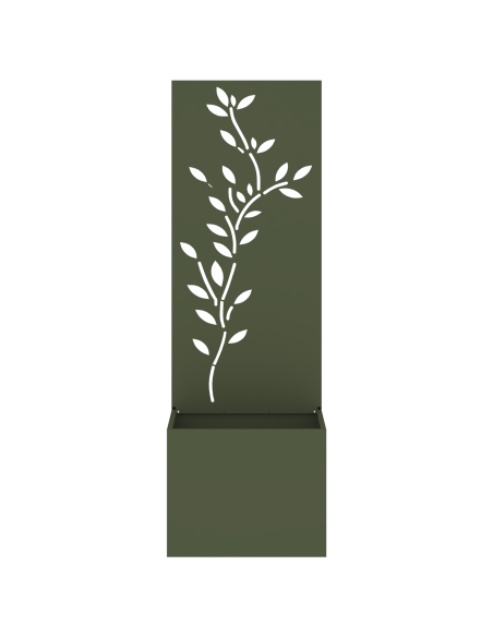 Vaso da Giardino con Pannello Decorativo Verde oliva