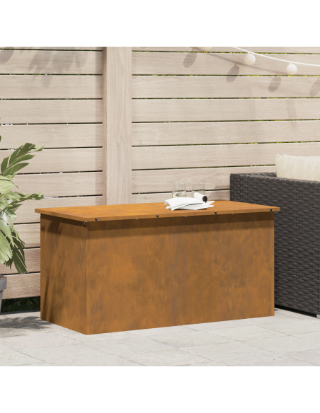 Scatola di Stoccaggio Esterno Ruggine 100 x 50,5 x 50 cm