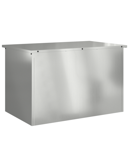 Scatola di Stoccaggio Esterno Argento 80 x 50,5 x 50 cm Acciaio