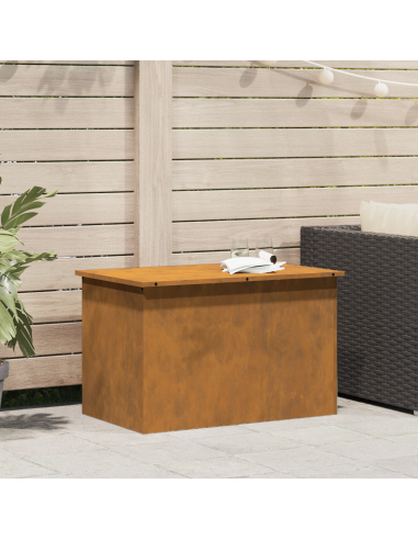 Scatola di Stoccaggio Esterno Ruggine 80 x 50,5 x 50 cm Acciaio