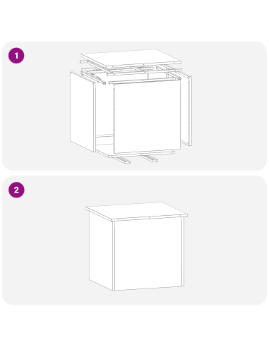 Scatola di Stoccaggio Esterno Nero 55 x 50,5 x 50 cm Acciaio
