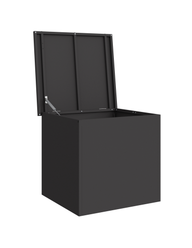 Scatola di Stoccaggio Esterno Nero 55 x 50,5 x 50 cm Acciaio
