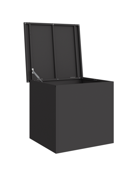 Scatola di Stoccaggio Esterno Nero 55 x 50,5 x 50 cm Acciaio
