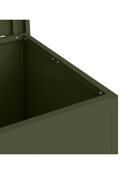 Box per Esterni Verde Oliva - 55 x 50,5 x 50 cm, fatto in acciaio laminato a freddo.