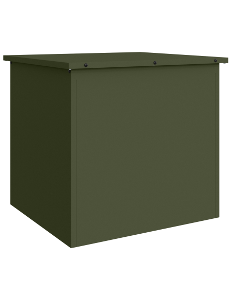 Box per Esterni Verde Oliva - 55 x 50,5 x 50 cm, fatto in acciaio laminato a freddo.
