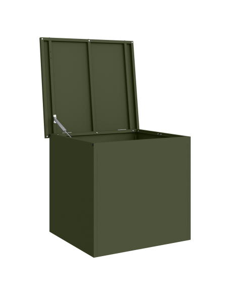 Box per Esterni Verde Oliva - 55 x 50,5 x 50 cm, fatto in acciaio laminato a freddo.