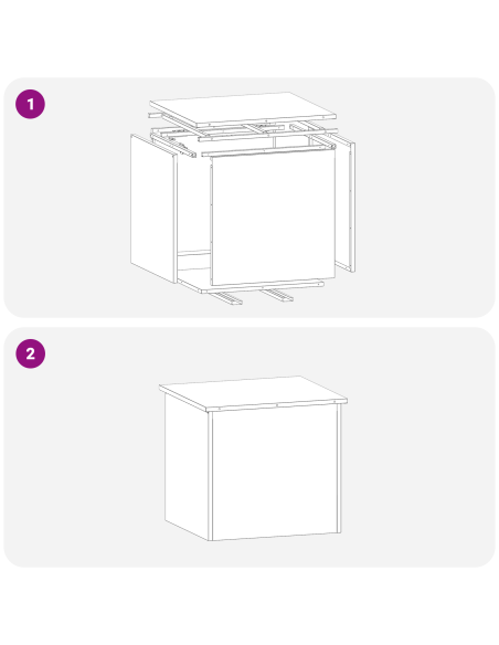 Scatola di Stoccaggio Esterno Argento 55 x 50,5 x 50 cm Acciaio