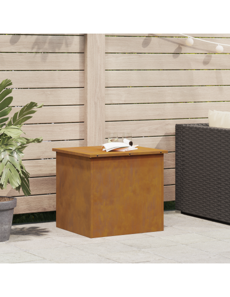 Scatola di Stoccaggio Esterno Ruggine 55 x 50,5 x 50 cm Acciaio