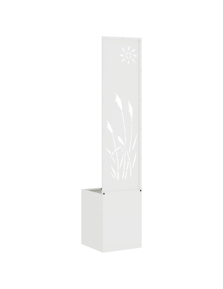 Vaso da Giardino con Pannello Decorativo Bianco 32 x 140 cm