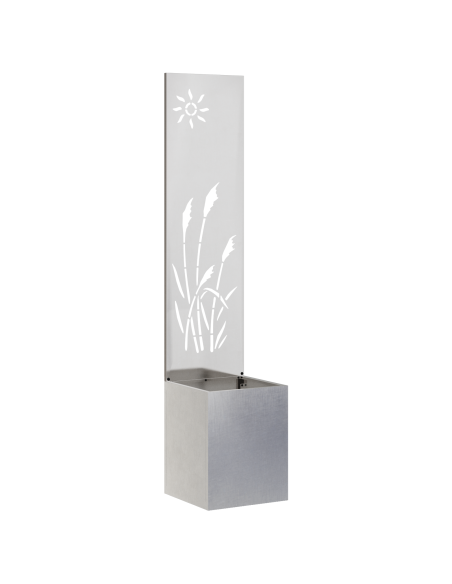 Vaso da Giardino con Pannello Decorativo Argento 32 x 140 cm