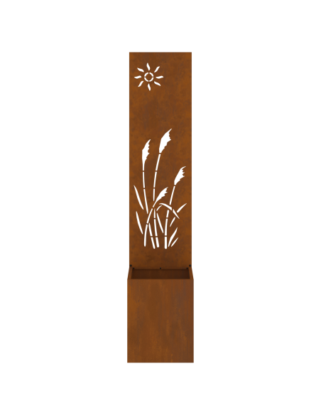 Vaso da Giardino con Pannello Decorativo Ruggine 32 x 140 cm