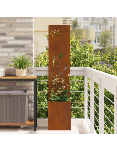 Schermo per privacy in giardino Traforo Ruggine 32 x 140 cm