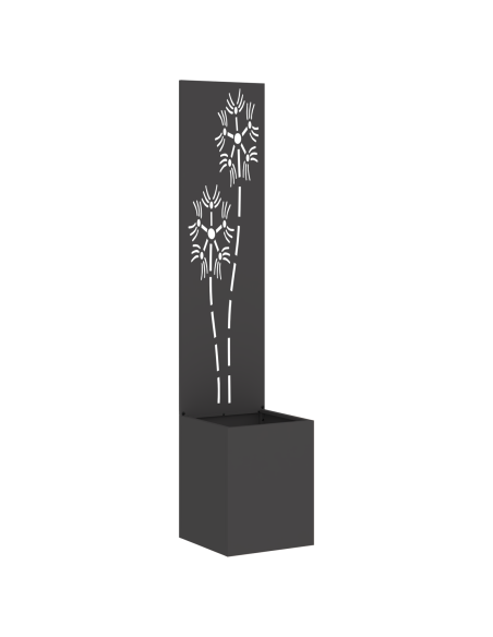 Vaso da Giardino con Pannello Decorativo Nero 32 x 140 cm
