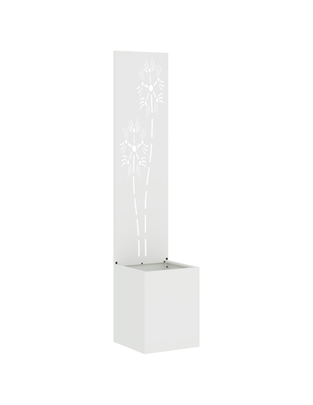 Vaso da Giardino con Pannello Decorativo Bianco 32 x 140 cm