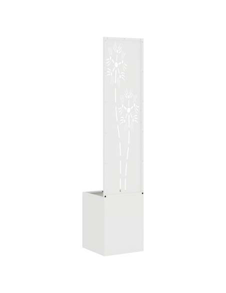 Vaso da Giardino con Pannello Decorativo Bianco 32 x 140 cm
