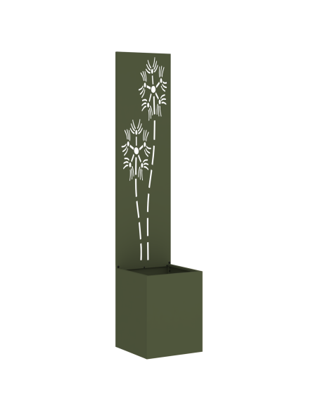 Vaso da Giardino con Pannello Decorativo Verde oliva