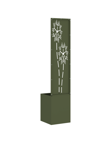 Vaso da Giardino con Pannello Decorativo Verde oliva