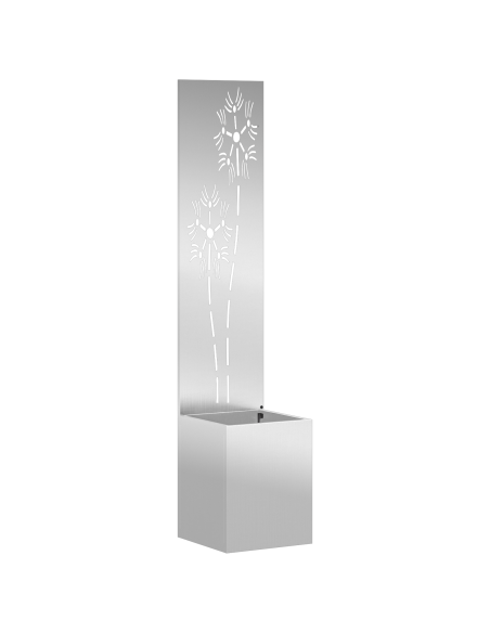 Vaso da Giardino con Pannello Decorativo Argento 32 x 140 cm