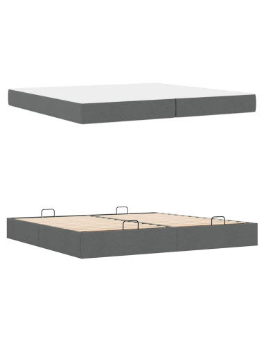 Struttura letto con materasso 2 pcs Grigio Sfumato Tessuto