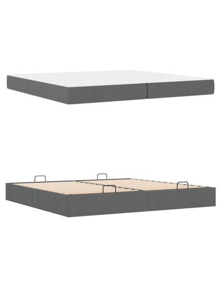 Struttura del letto Altro Grigio scuro 200 x 200 cm Tessuto