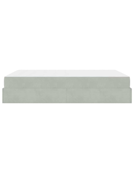 Struttura del letto Altro Grigio chiaro 160 x 200 cm Velluto