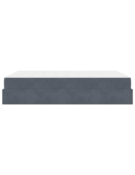 Struttura del letto Altro Grigio scuro 160 x 200 cm Velluto
