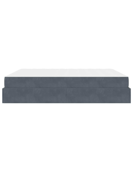 Struttura del letto Altro Grigio scuro 180 x 200 cm Velluto